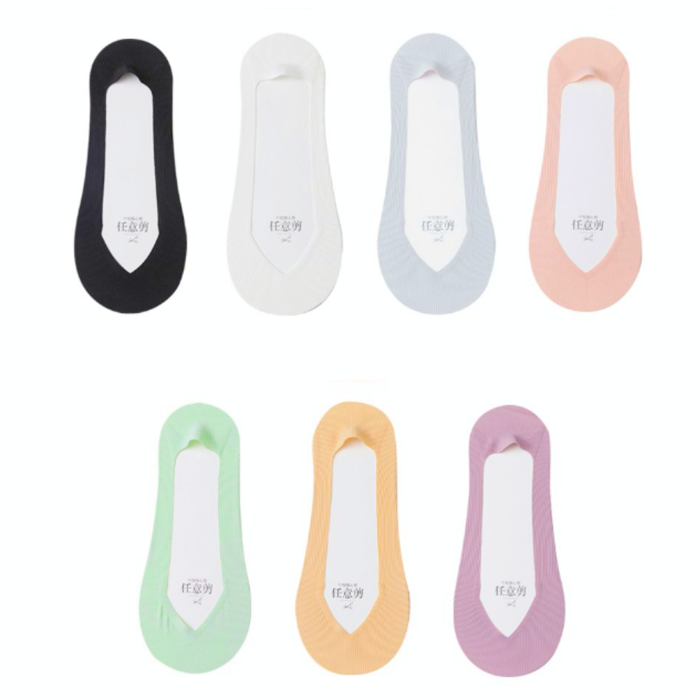 여성용 통풍망사발목양말 컬러 실리콘밴딩논슬립 단목페이크삭스 블랙 - 메인 이미지