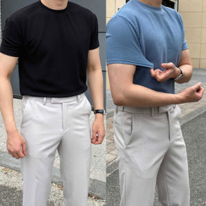 1+1 머슬핏반팔 쿨티 어깨넓어보이는옷 링클프리반팔 착용 후기 | 사이즈/핏 총정리 - 상품 이미지 1