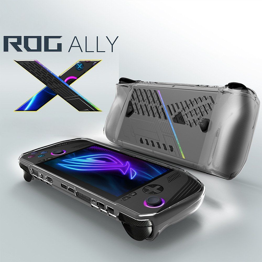 로그 엘라이 X 투명 케이스 쉘 실리콘 커버 액정 강화 필름 ROG ALLY X 투명 케이스(로커 캡 포함 - 상품 이미지