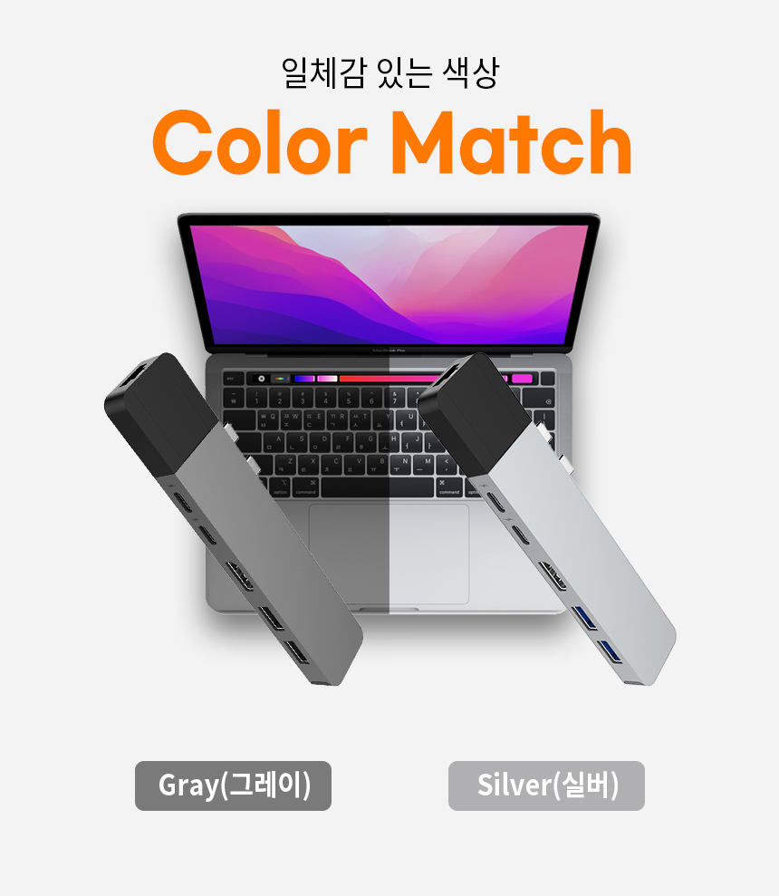 노트북 멀티 포트 C타입 썬더볼트 이더넷 포트 맥북허브+연장케이블 - 상세 이미지 3