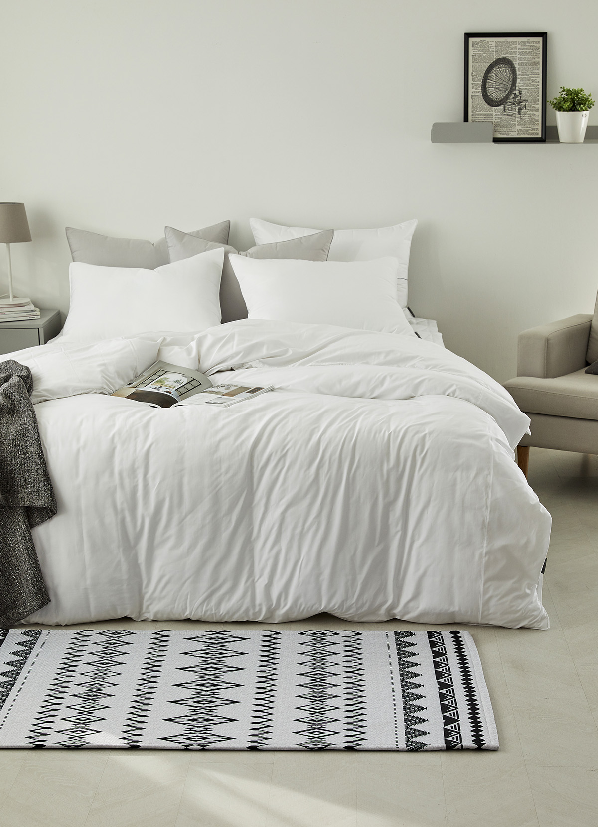 호텔침구 모달 이불세트 알러지케어 사계절 신혼 블루화이트 침구세트 Q