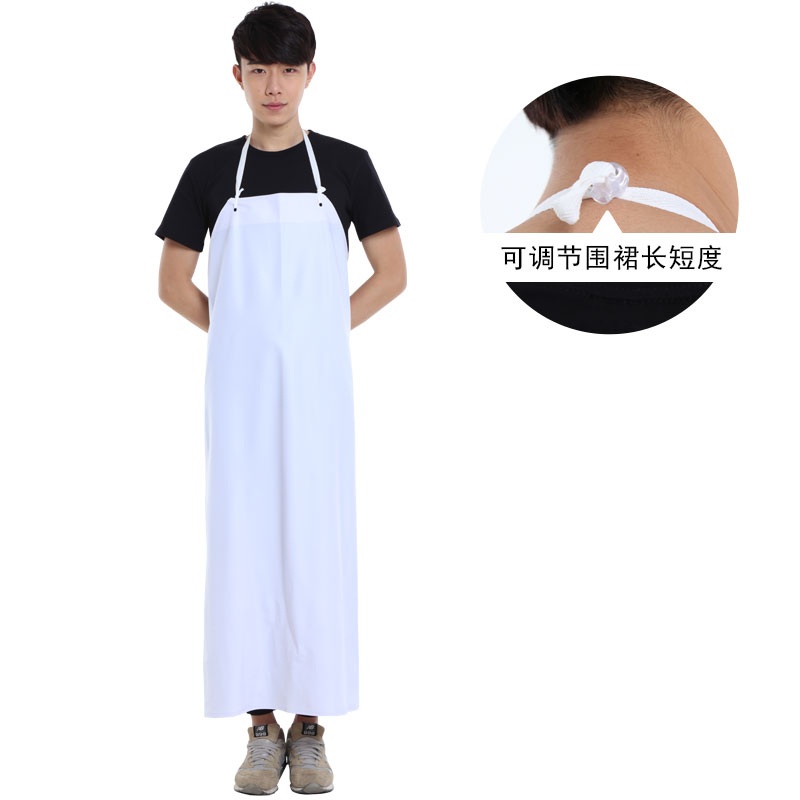 정육점 앞치마 여성용 주방 위생 방수 업소용 급식 작업복 화이트 PVC36 실크 90X110 - 상품 이미지