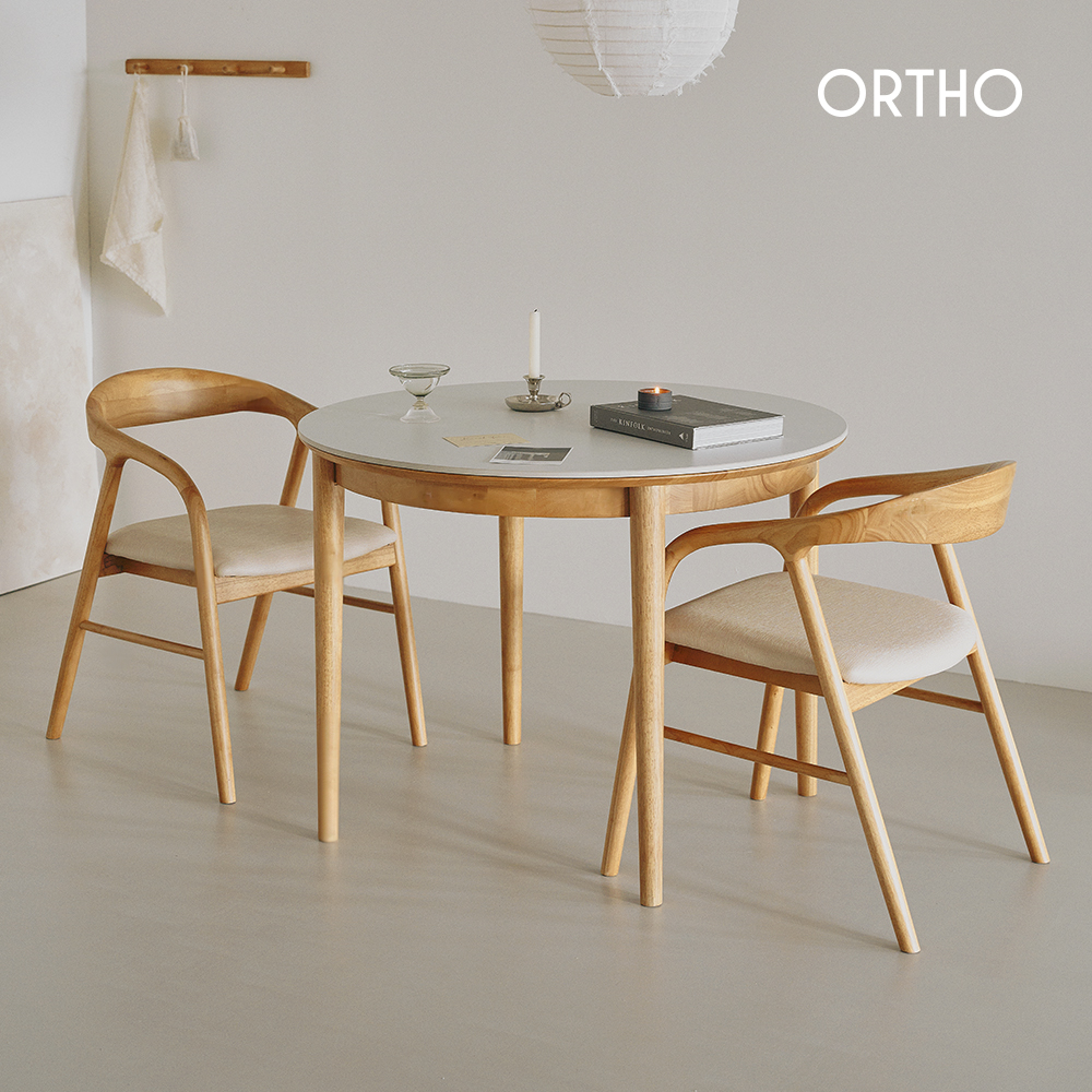 올쏘 진저 메이 2인용 원목 세라믹 원형 식탁 세트