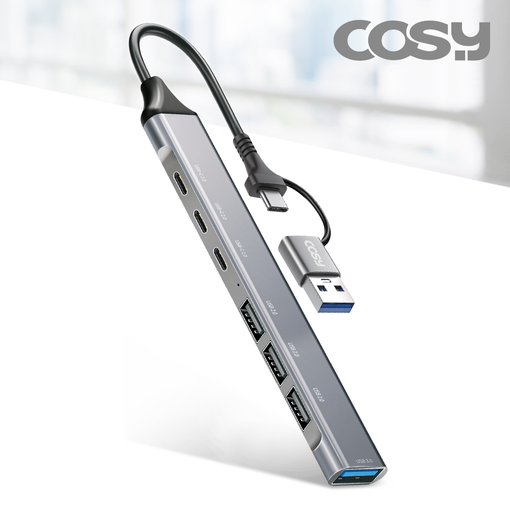 COSY 로키 듀얼 커넥트(C+A) 7포트 USB 허브(USB 3.0, USB 2.0) UH2257CA
