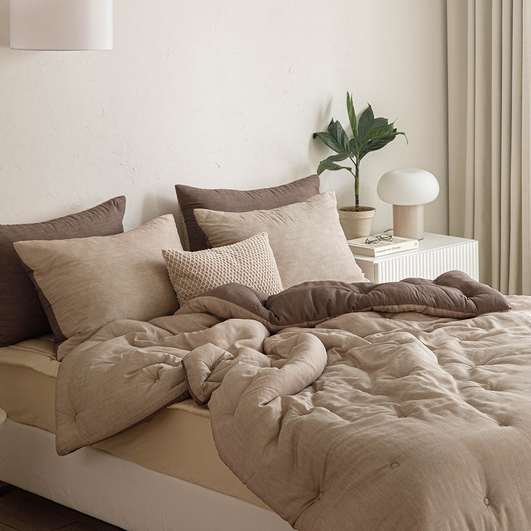 [풀세트]궁극의 부드러움 100% 모달 차렵이불+패드+베개커버, 라지킹 이불세트