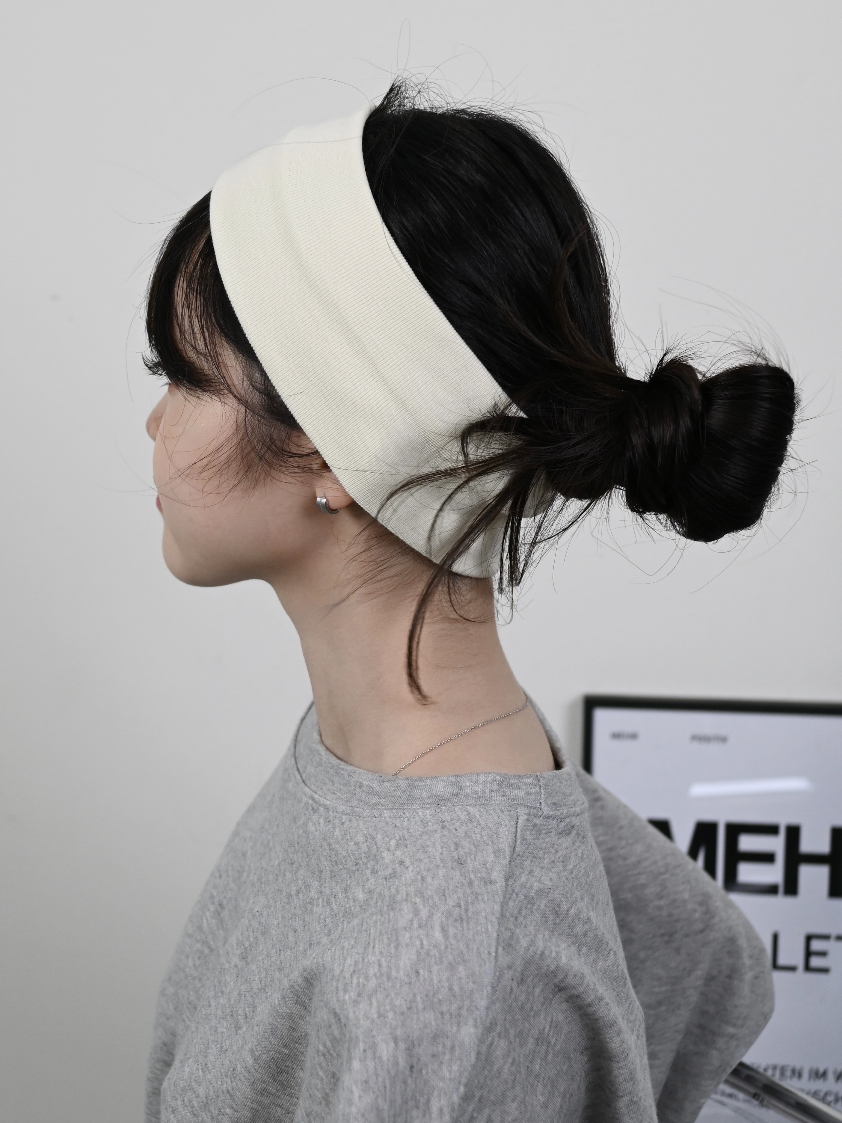 8cm 와이드터번 헤어밴드 넓은머리띠 골지 심플 무지 8컬러 - 상세 이미지 4