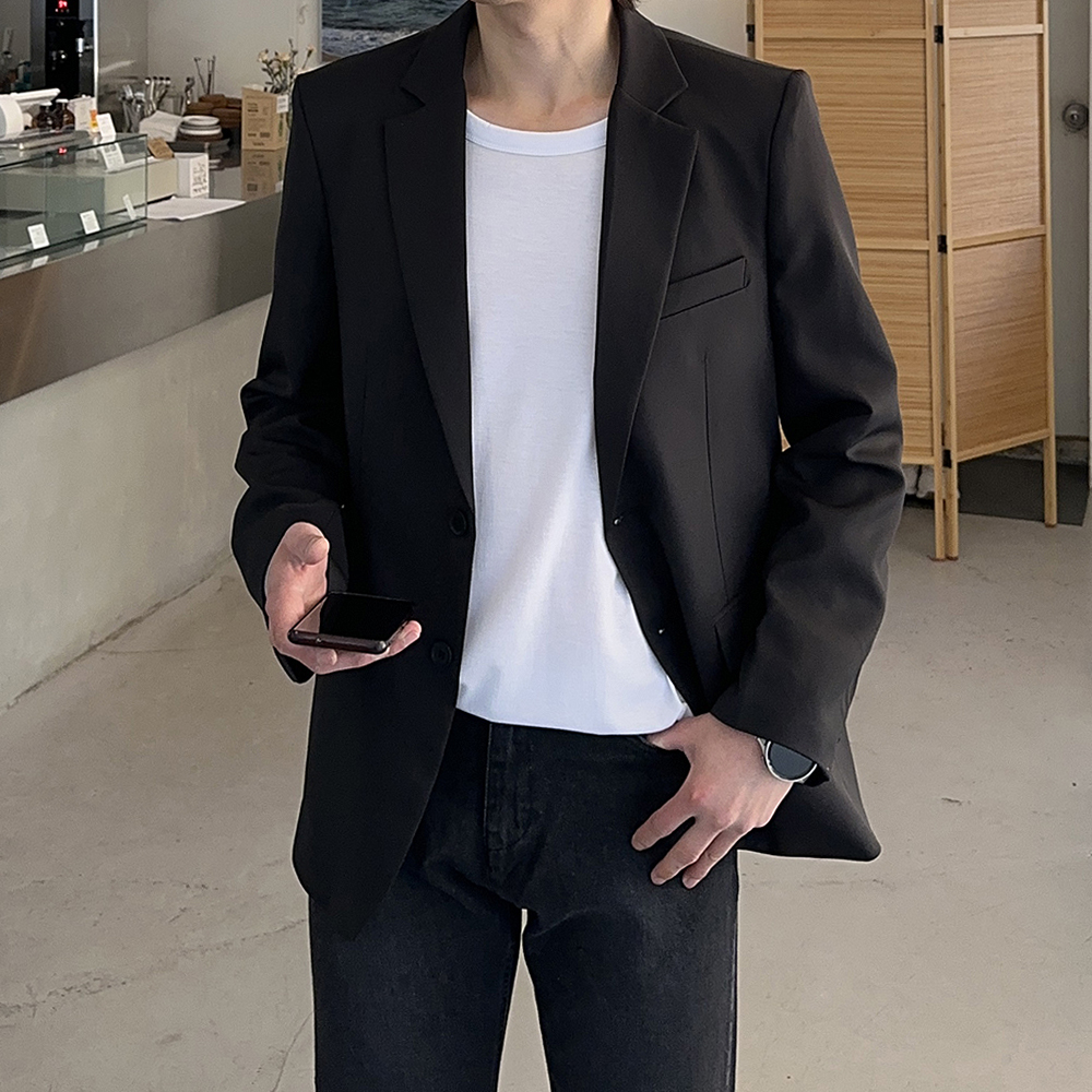 남자 블레이저 빅사이즈 오버핏 블레이저 남성마이 남자 자켓 - 상세 이미지 2