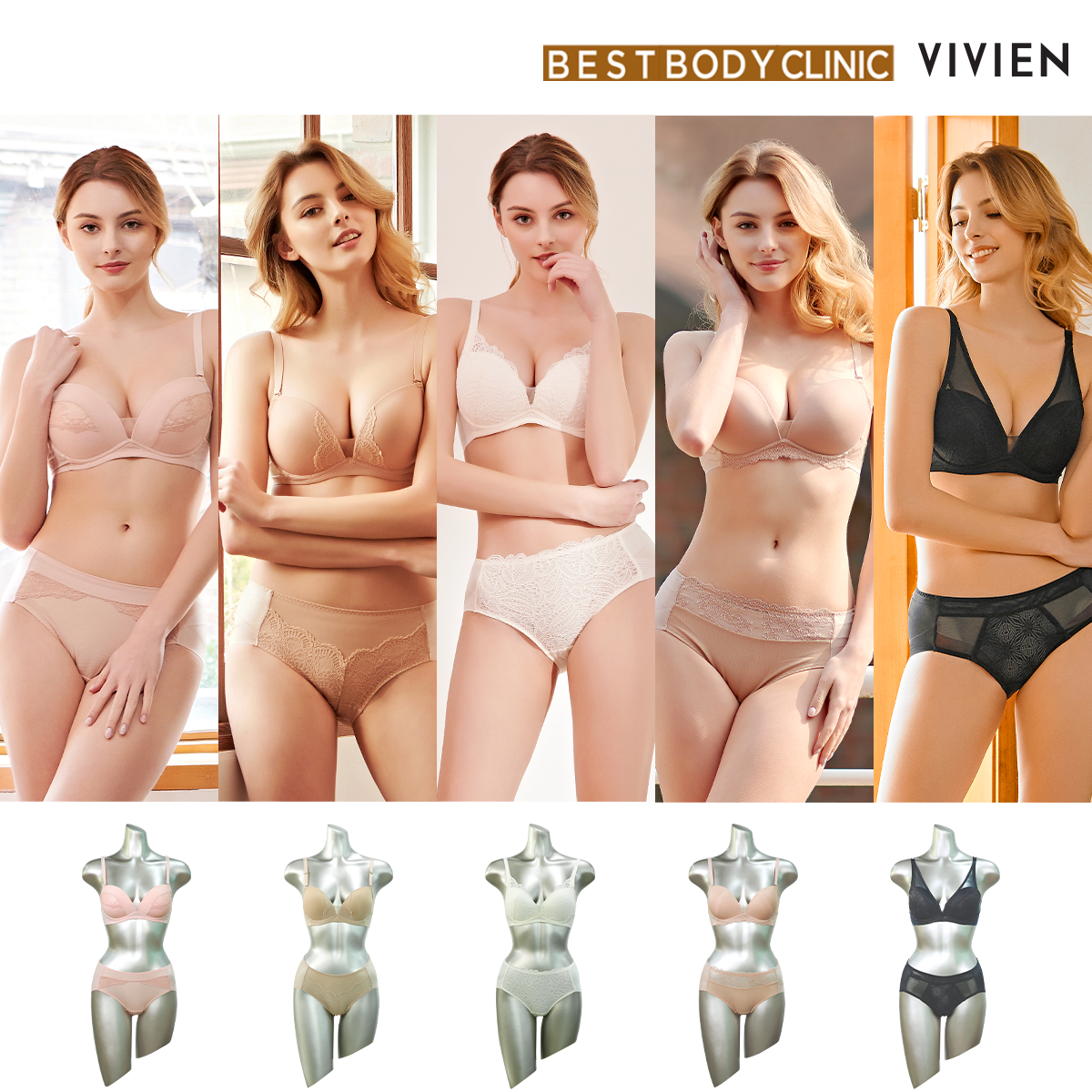 비비안 여성속옷 심리스 노와이어 브라팬티 속옷세트 홈쇼핑 브라팬티세트 - 상세 이미지 4