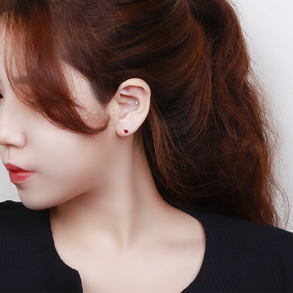 14K 17색 컬러 에폭 하트 피어싱 심플 귀걸이 트라거스 아웃컨즈 이너컨즈 이미지 6