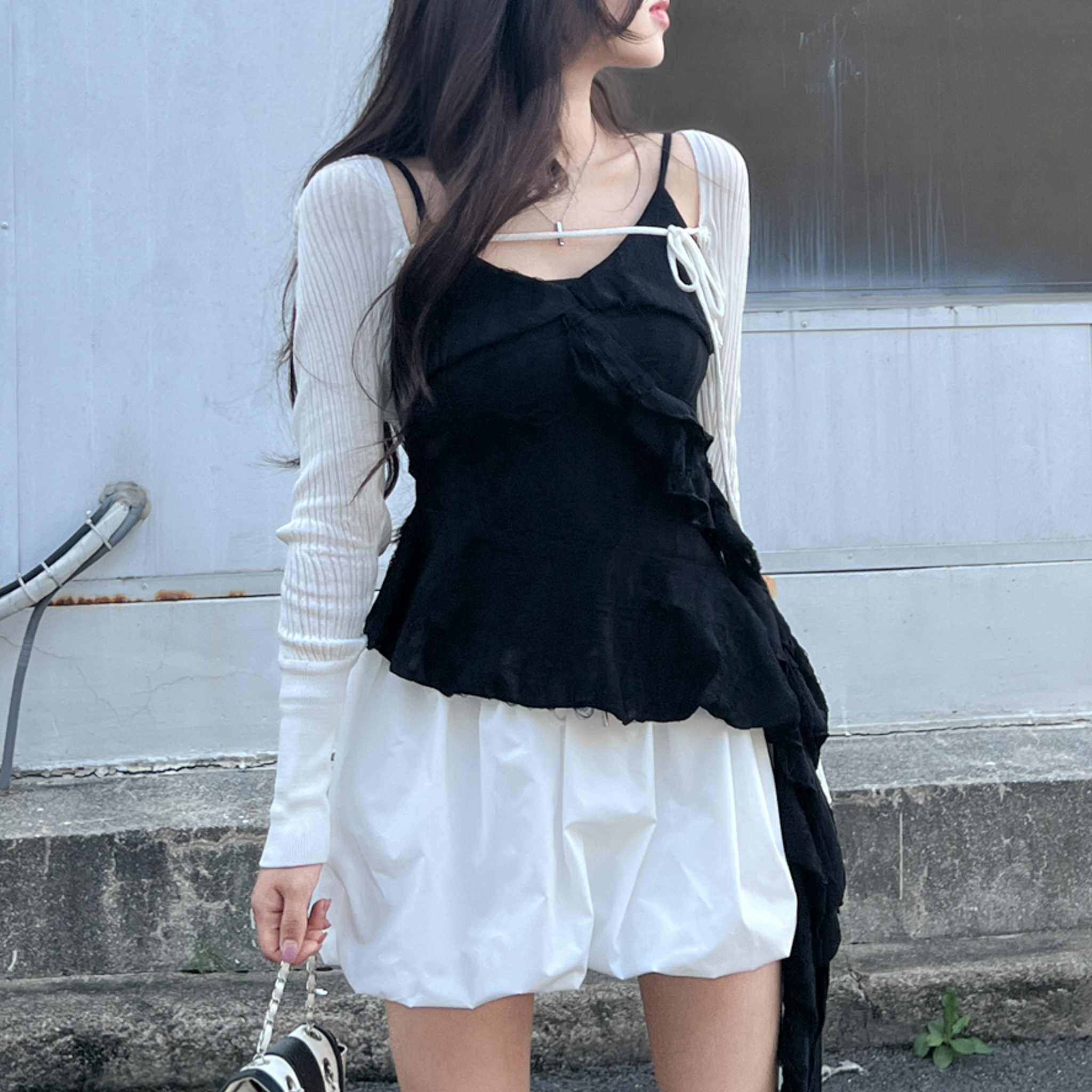 볼레로가디건 볼레로 흰색가디건 - 상품 이미지