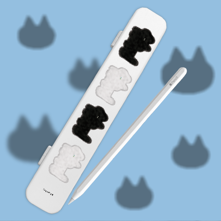복슬고양이 애플펜슬 프로1세대 2세대 실리콘 필통 펜촉 커버 수납 보관 징리함 케이스 - 상세 이미지 2
