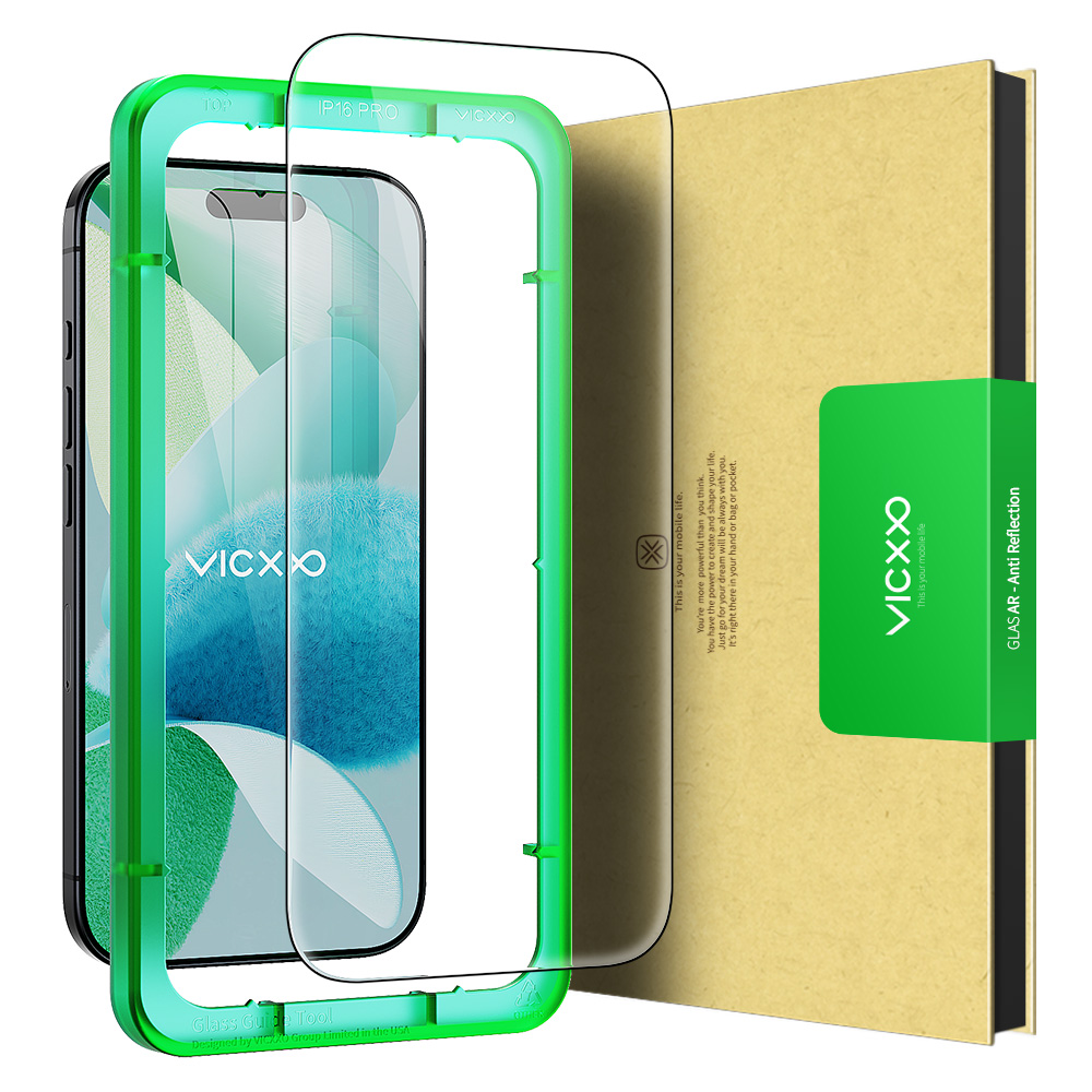 빅쏘 AR 저반사 고화질 강화유리 필름 아이폰16 프로 맥스, 1매입