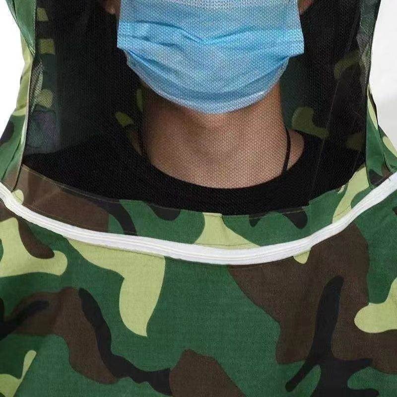 모기장옷 양봉옷 보호복 방충복 안전의류 예초 통기성 위장 모자 한 사이즈 - 상세 이미지 4
