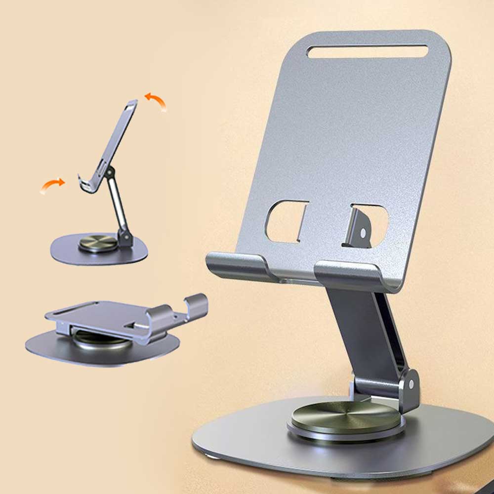 탁상용 메탈 회전 접이식 핸드폰 거치대 태블릿 폴딩 휴대용 사무실 스마트폰 휴대폰 스탠드 홀더 받침대 관절 높이 각도 조절