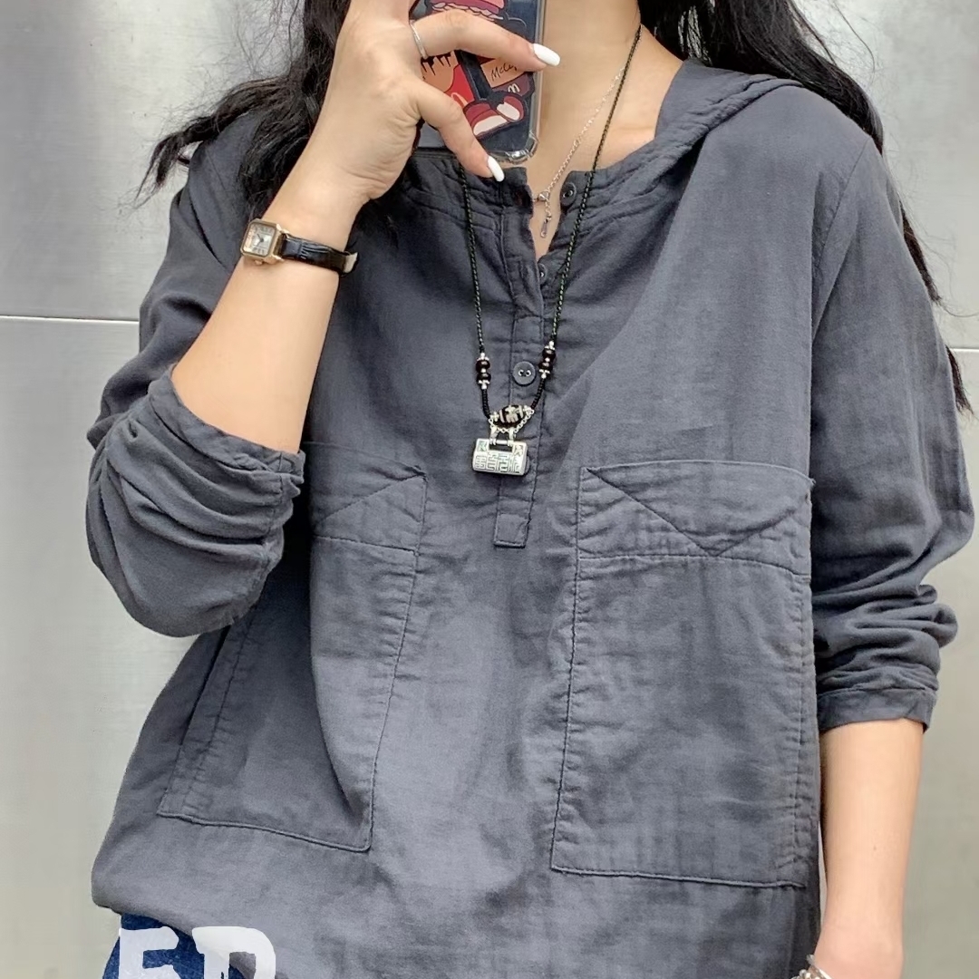 간절기 후드티 봄 가을 긴소매 미시옷 8300 - 상세 이미지 3