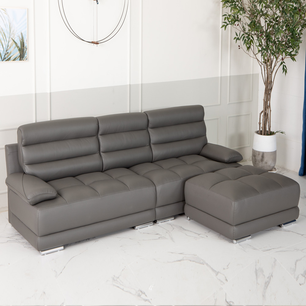 i101천연면피 소가죽 4인 스툴소파세트