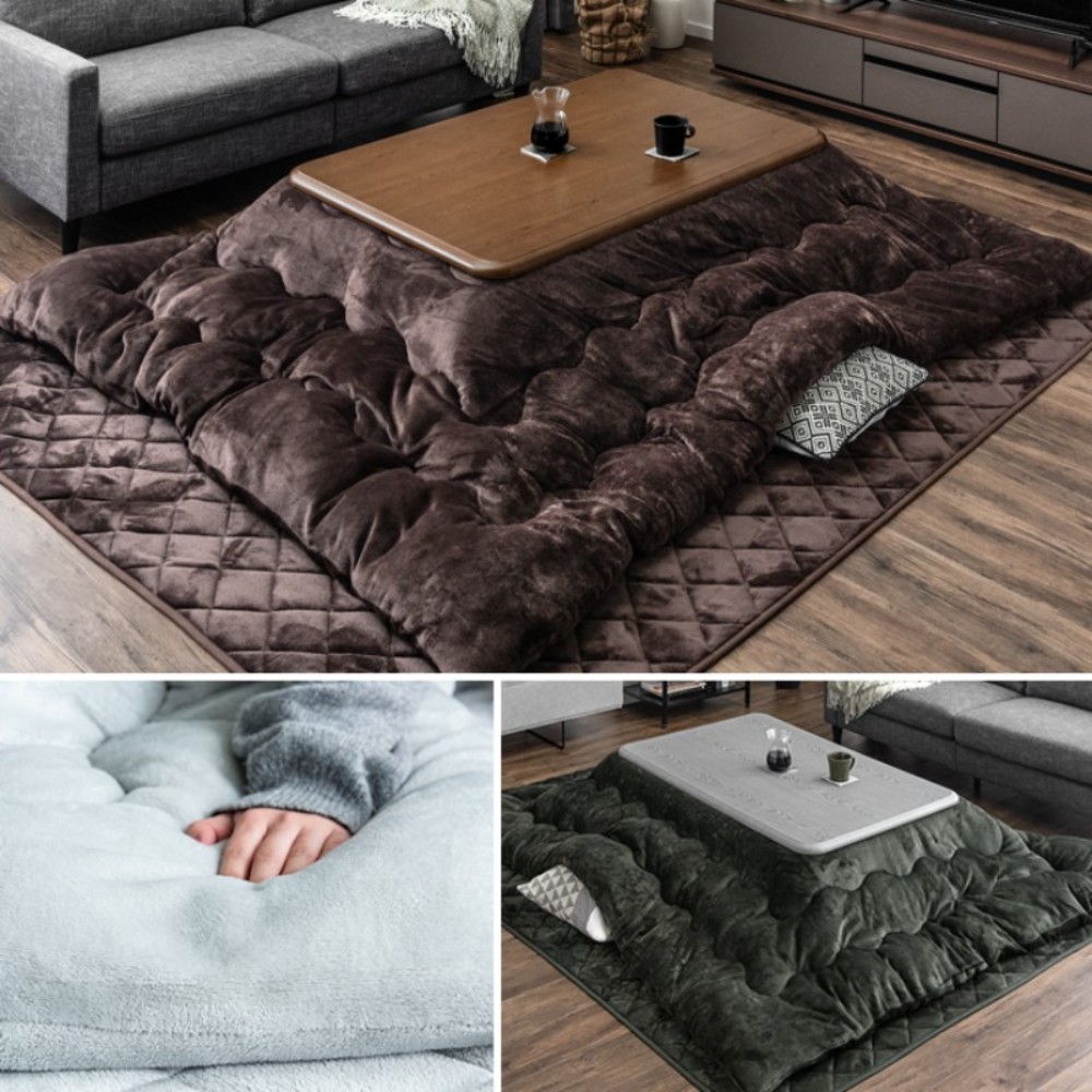 VICTORIA 일본 코타츠 온열 테이블 + 전용 이불 + 매트 3세트 120x80 겨울용