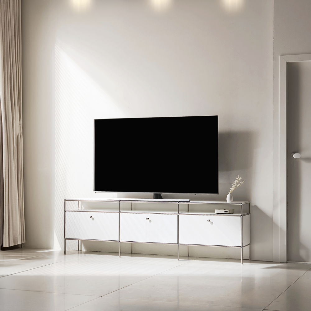 엘르노 미드센츄리거실장 높은 tv다이서랍장 모듈 철제 티비장