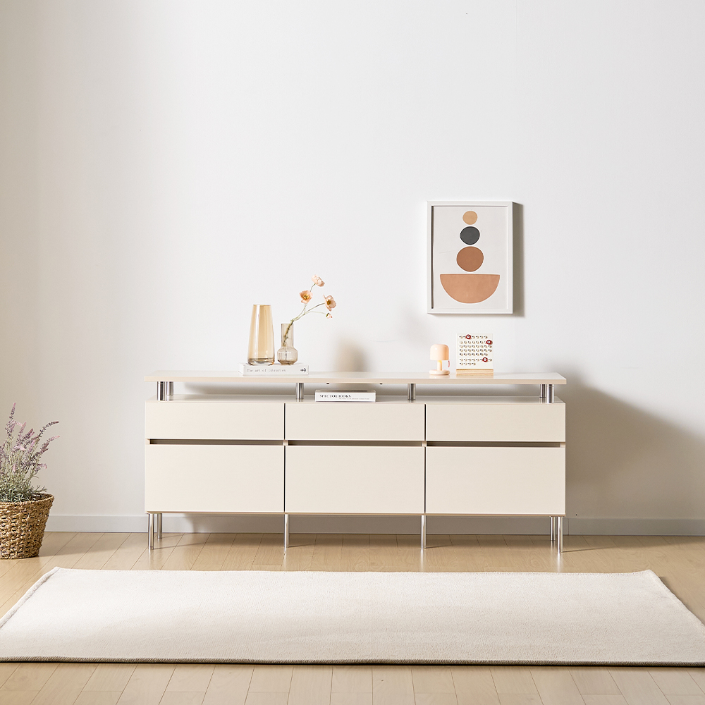 플로 거실장 1800 (상판형/다리형) 화이트 높은 티비다이 tv장 장식장