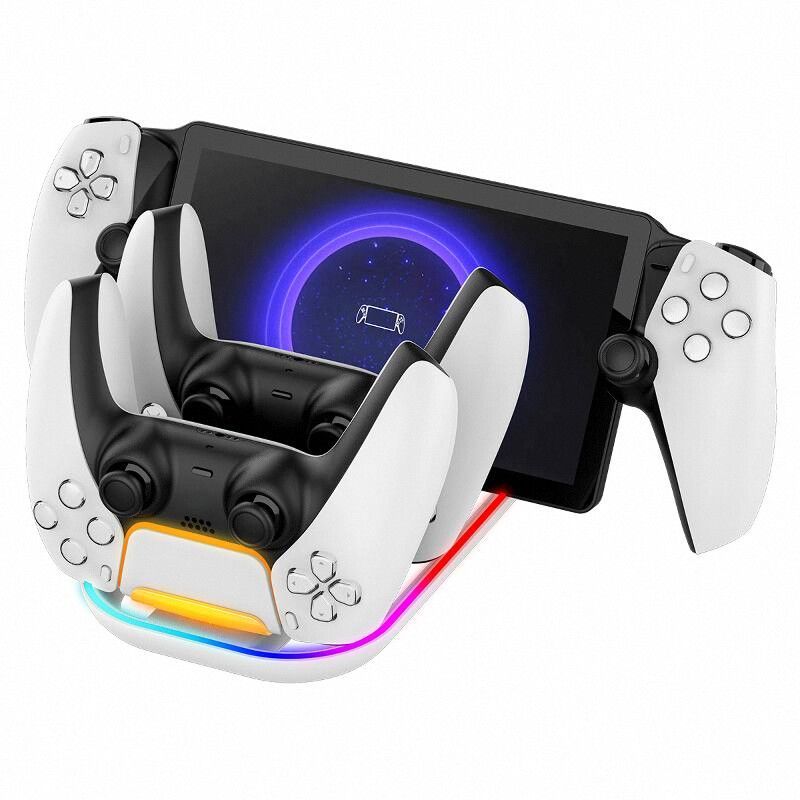 PS5 포탈 충전 베이스 충전기 RGB 라이트 거치대 포탈 듀얼센스 충전 베이스 PG-P5P03 - 상세 이미지 2