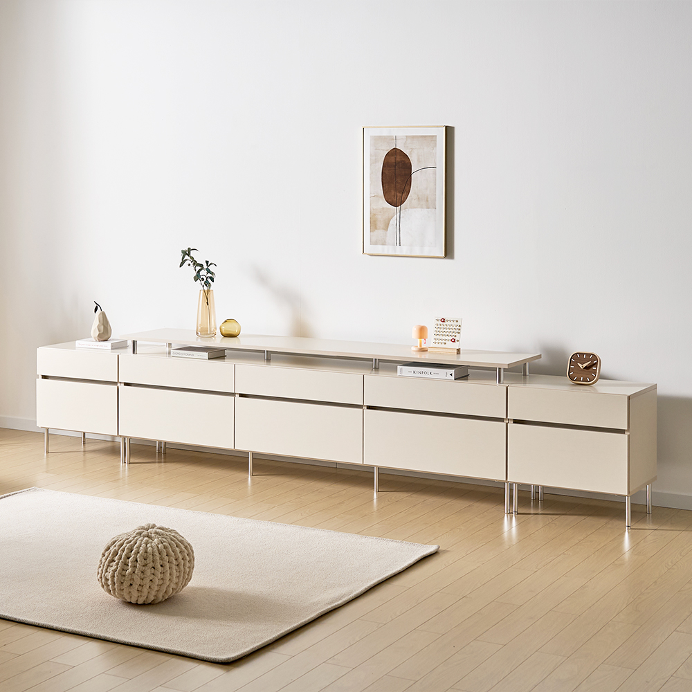 플로 거실장 1800 (상판형/다리형) 화이트 높은 티비다이 tv장 장식장