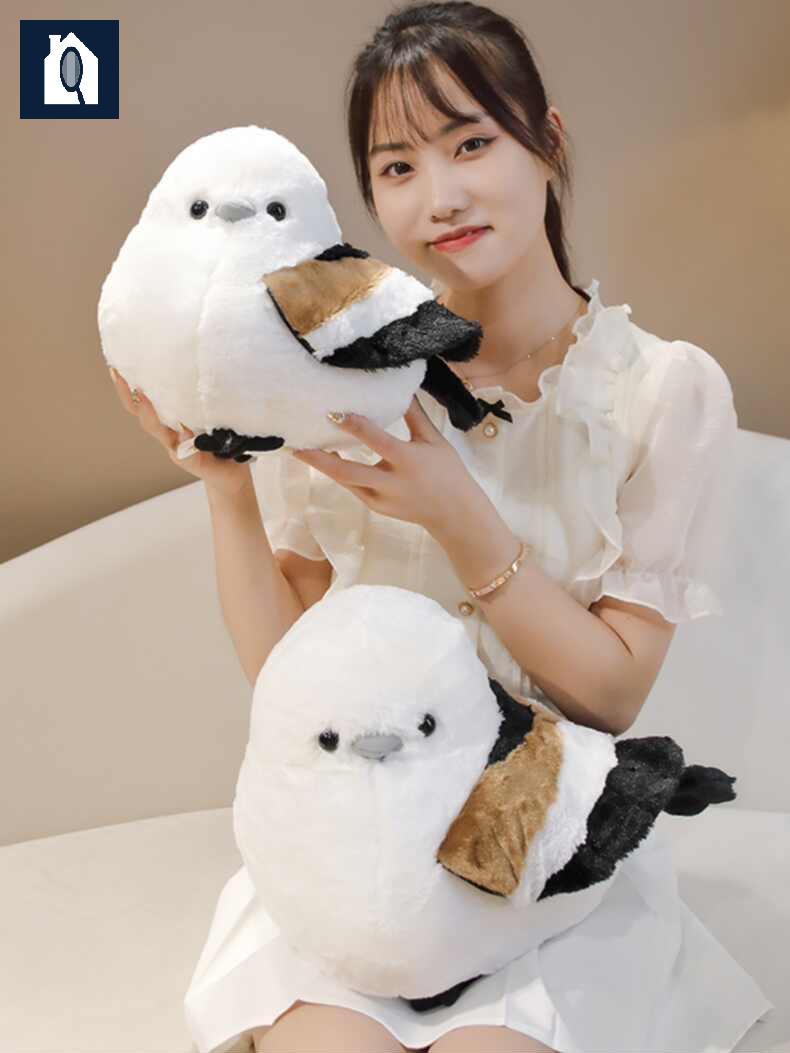 흰머리 오목눈이 귀여운 뱁새 애착인형 새인형 - 상세 이미지 3