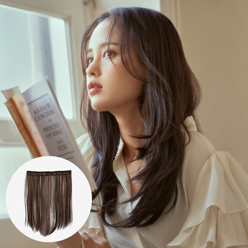 붙임머리 헤어피스 스트레이트 괄호컬 17인치 6pcs 거지존 C컬 슬림 - 상품 이미지