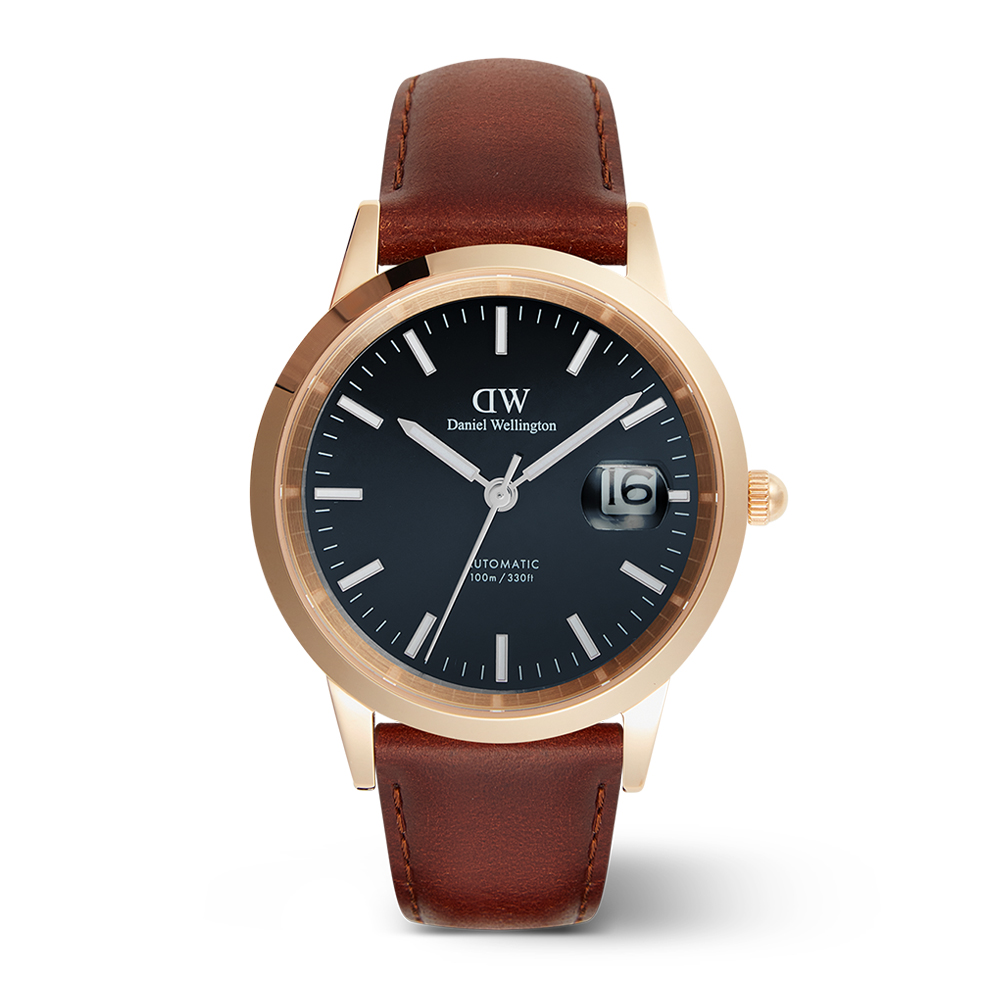 다니엘 웰링턴 ICONIC ST MAWES AUTOMATIC 오토매틱 브라운 레더워치 - 상품 이미지