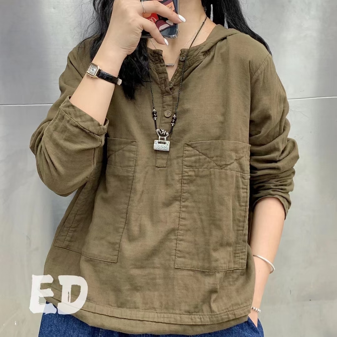 간절기 후드티 봄 가을 긴소매 미시옷 8300 - 상품 이미지