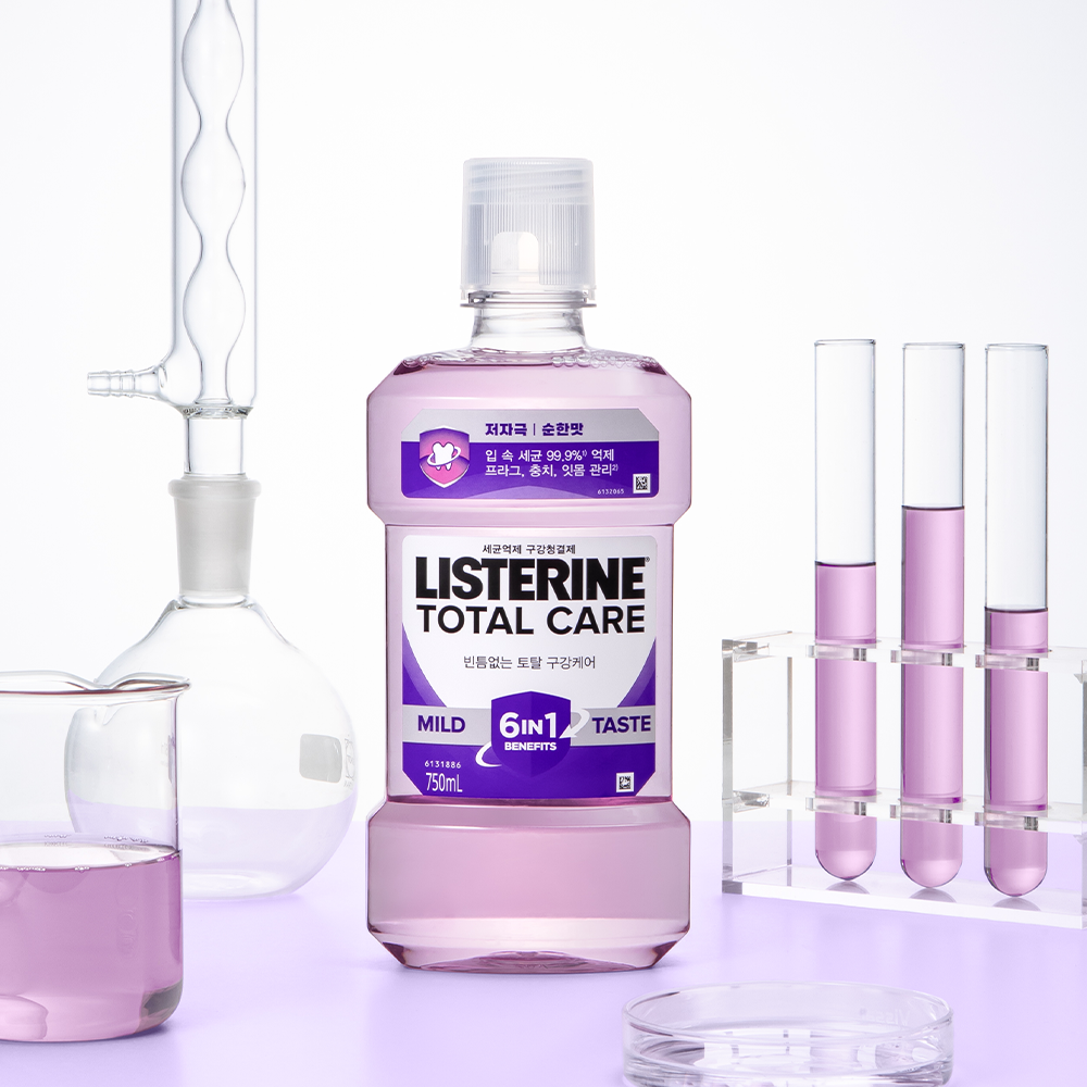 리스테린 토탈케어마일드 무알콜 가글 입냄새제거 구강청결제 750ml, 4개 상품 이미지