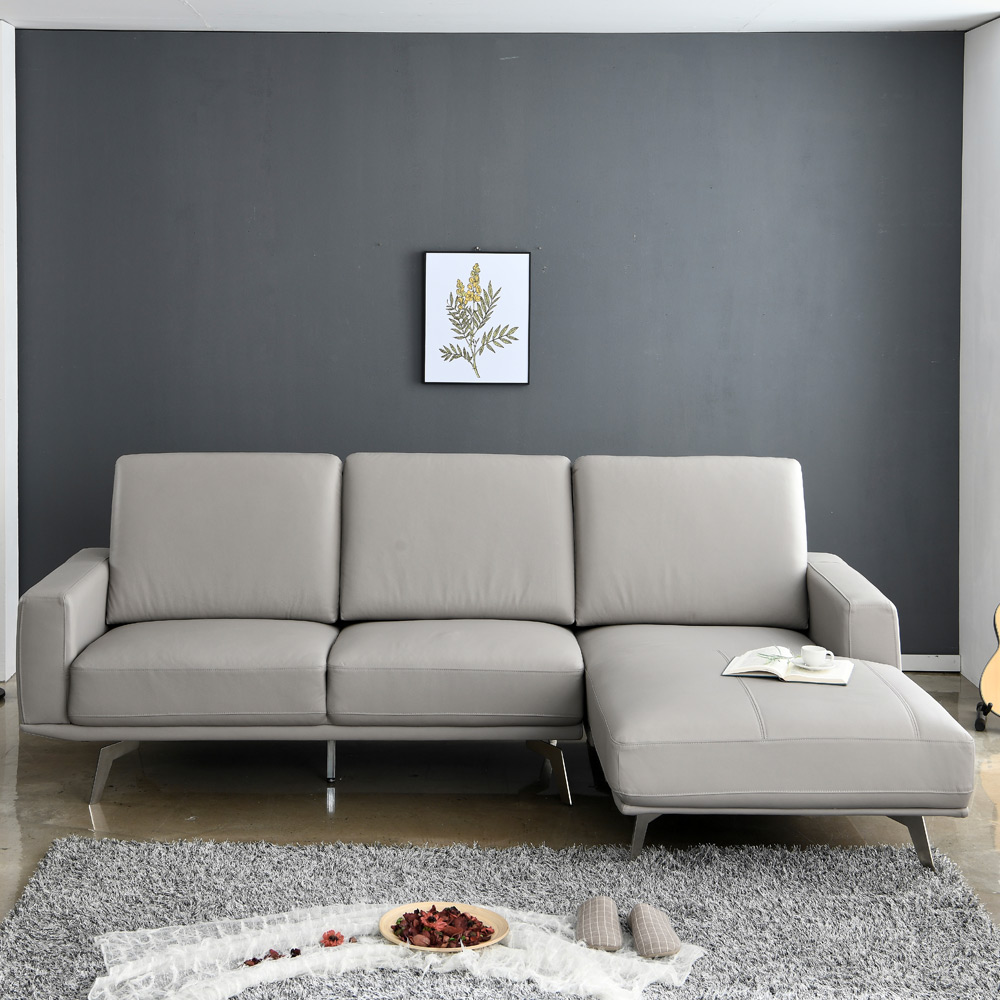 K119 천연면피소가죽 4인 카우치 소파