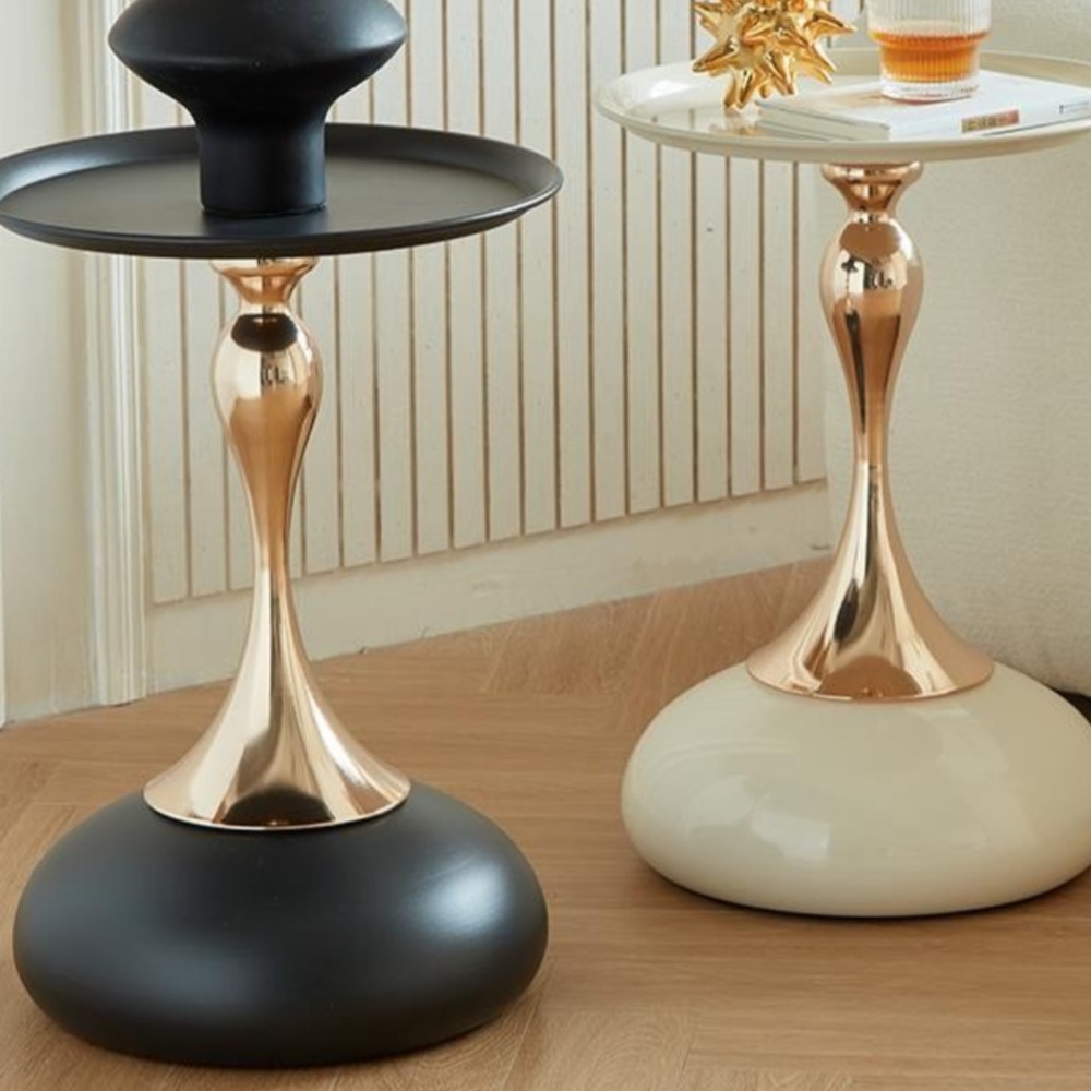 모래시계 모양 협탁 테이블 원형 사이드 심플 모던 거실 철체 소파 침대 옆