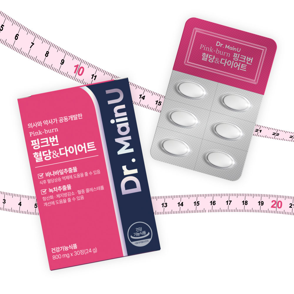 닥터메인유 녹차 카테킨 바나바잎 핑크번 혈당다이어트 체지방감소 혈당억제 30정, 1개 - 상세 이미지 4