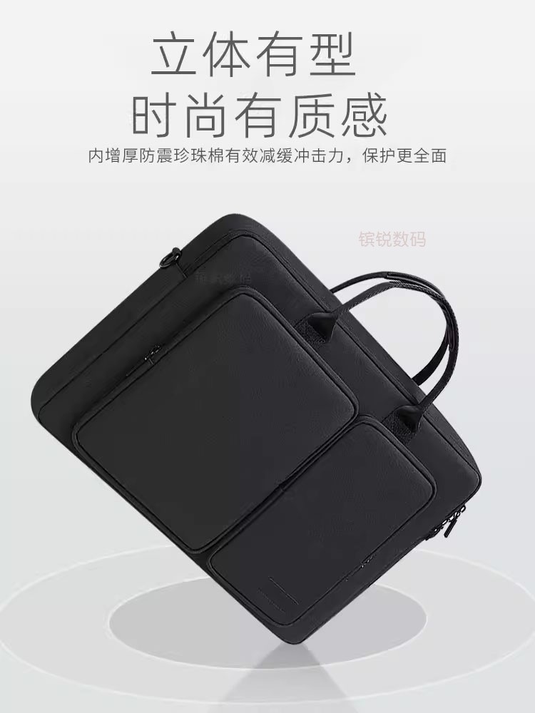 18인치 노트북가방 보관 포켓 숄더 스트랩 핸들 충격보호 블랙 - 더블 18인치 - 상세 이미지 3
