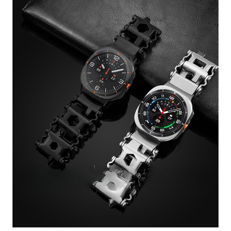 갤럭시워치 7 울트라 메탈 스트랩 접이식 교체 팔찌 밴드 실버 삼성 watch7ultra에 적합 47mm - 상품 이미지