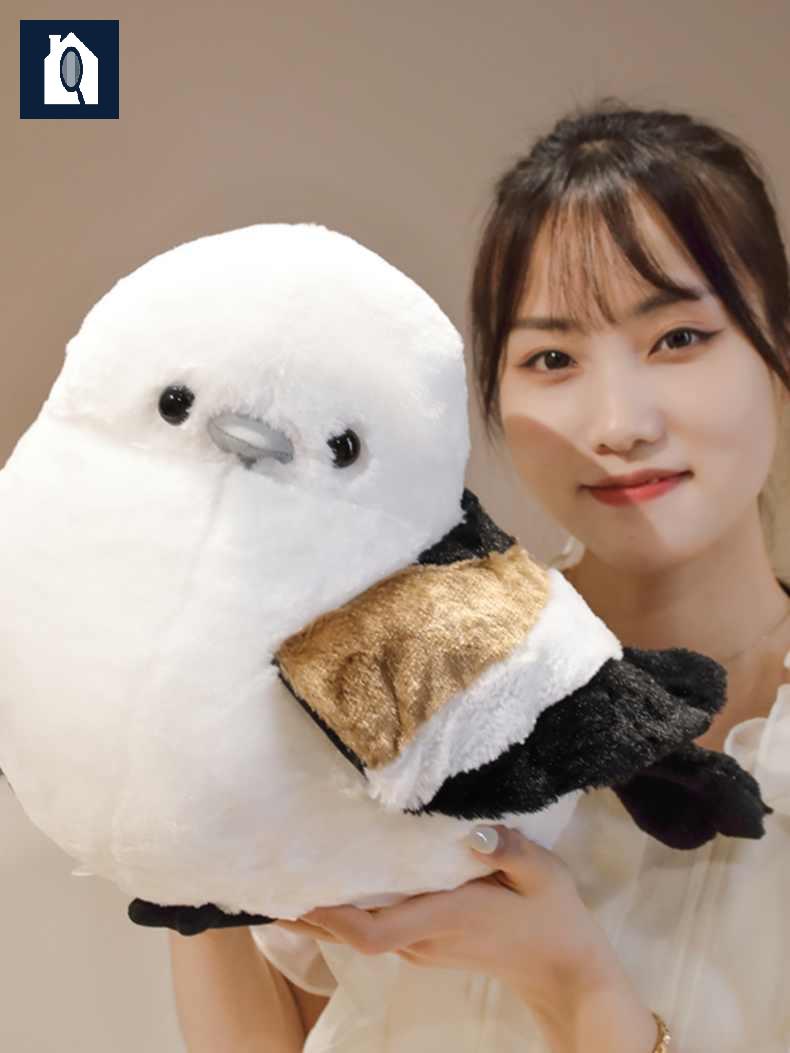 흰머리 오목눈이 귀여운 뱁새 애착인형 새인형 - 상세 이미지 2