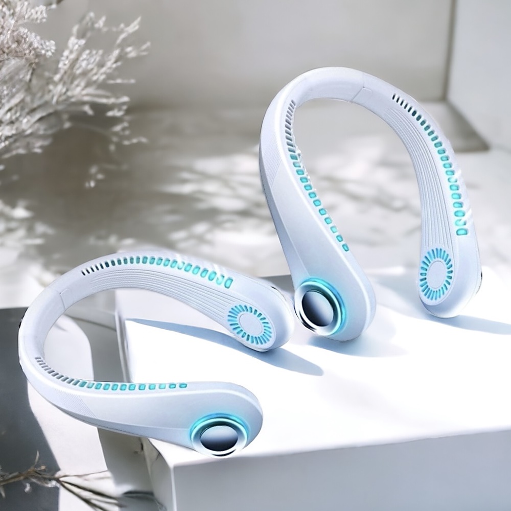 1+1 넥선풍기 넥밴드 조용한 목에거는 미니 목걸이 선풍기 에어컨 휴대용 넥풍기 목풍기