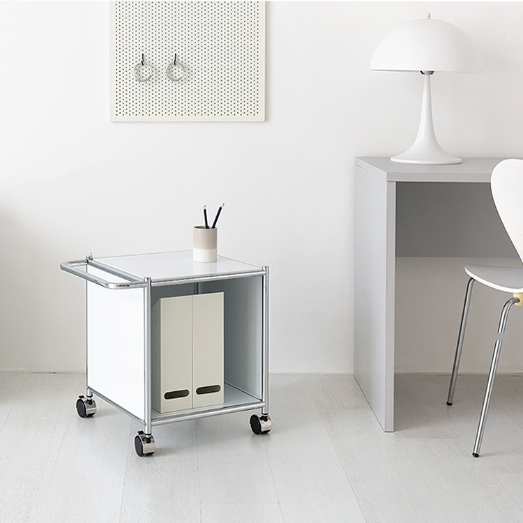 심플리 이동식 수납박스/사이드테이블 BC604 퓨어화이트 6293.1132