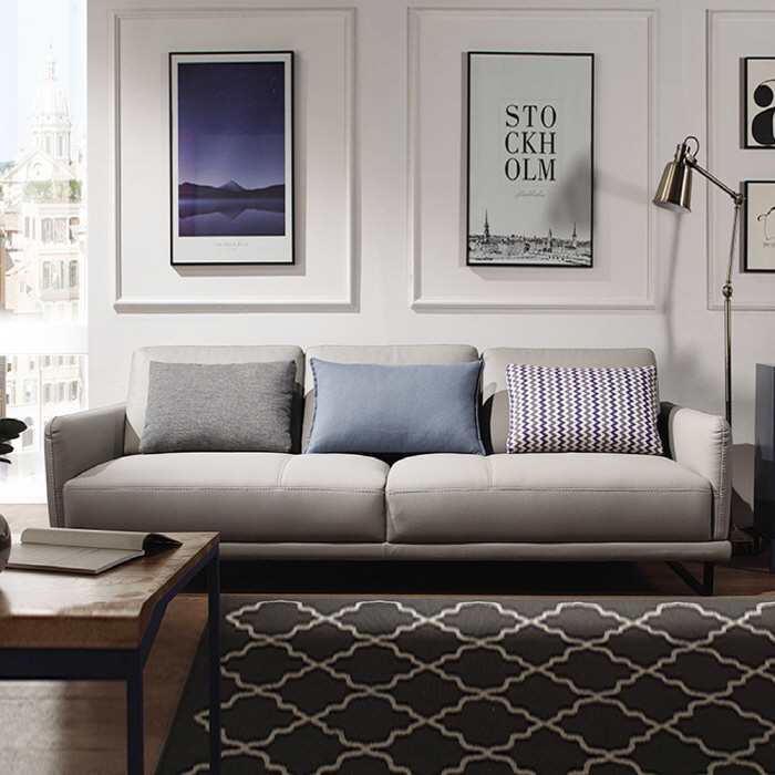 H2K 면피가죽 3인소파