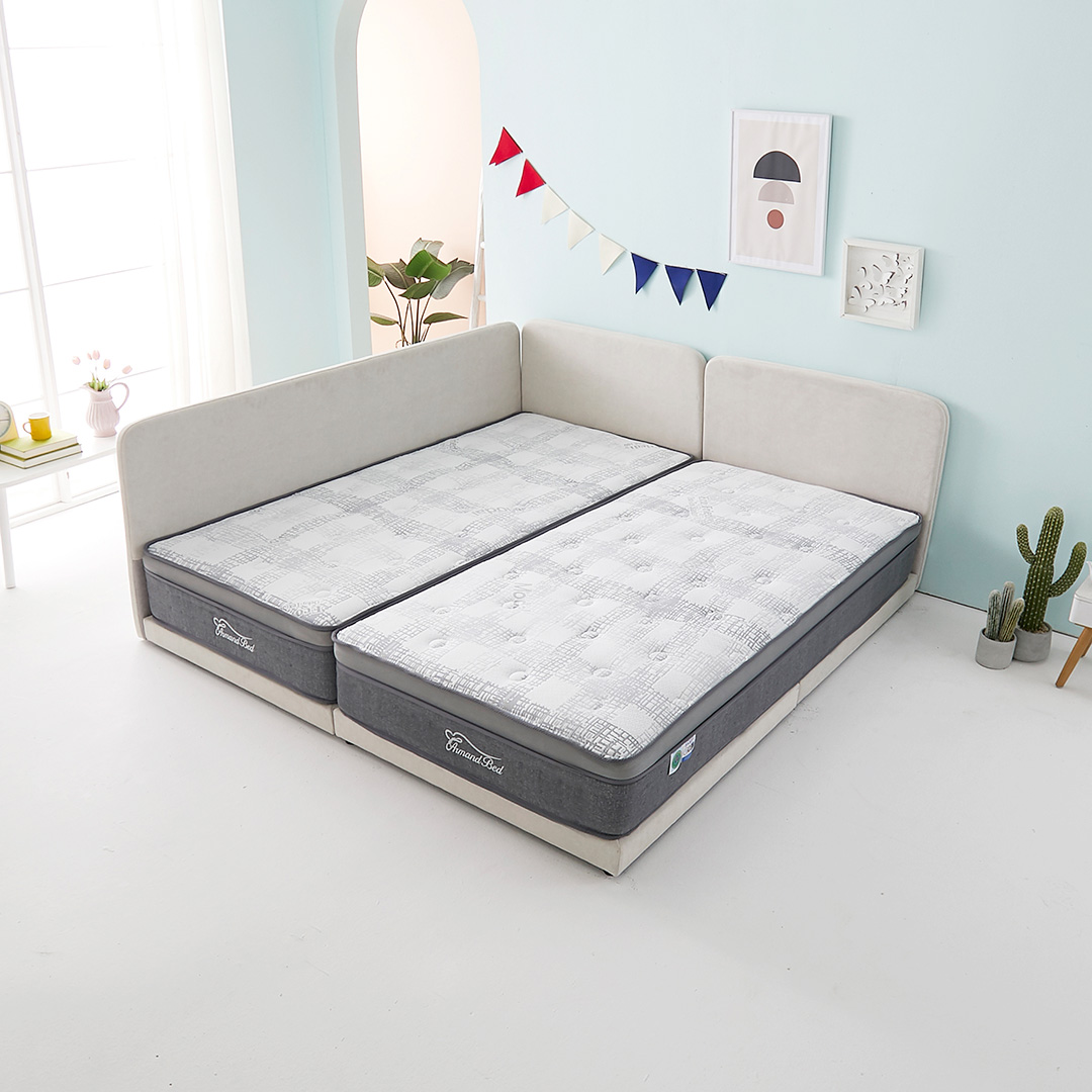 꽃잠 가드1형 패밀리 저상 침대 프레임 싱글+싱글