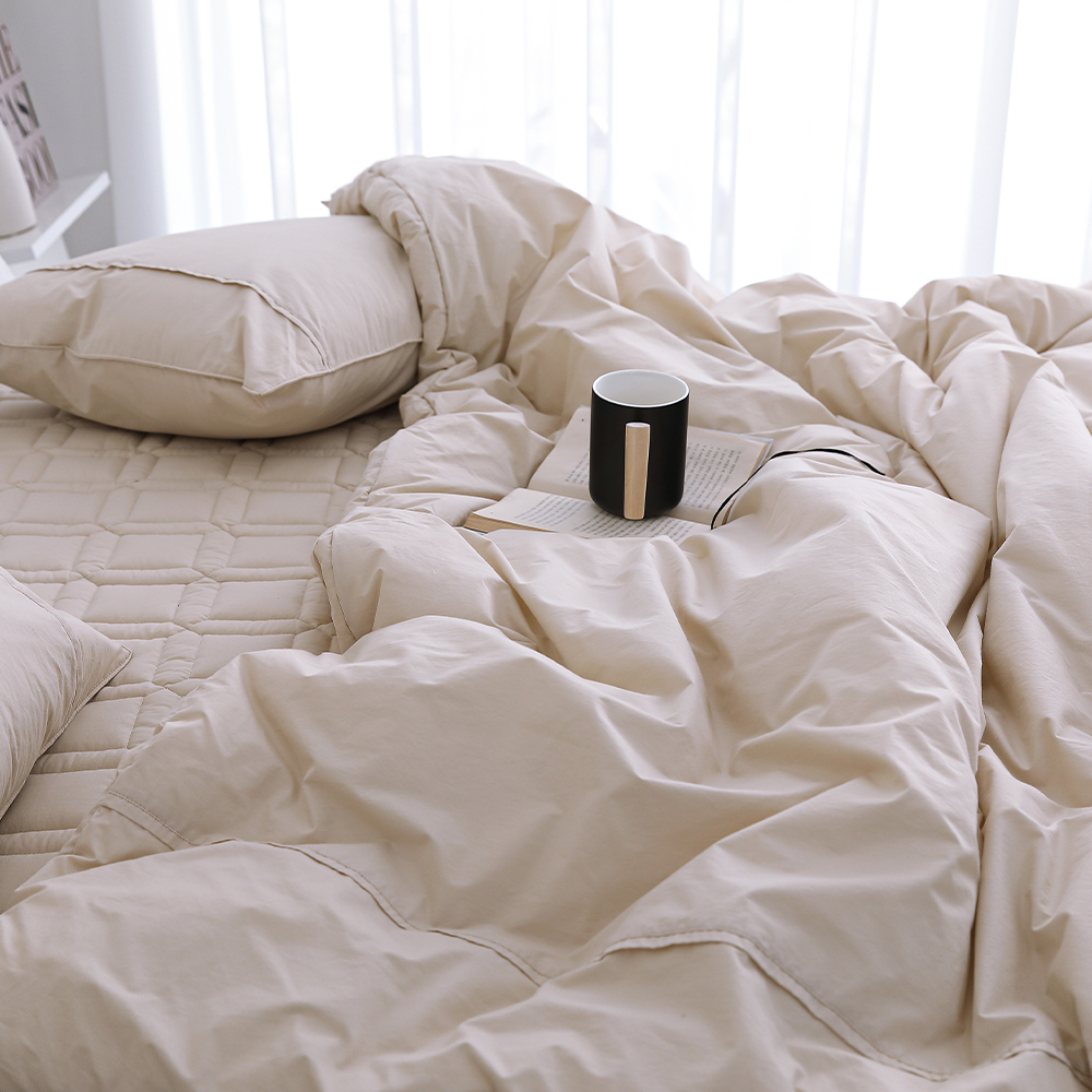 호텔이불 양면 고밀도 사계절이불 슈퍼싱글 퀸 옥수수솜 신혼침구 베이직 차렵