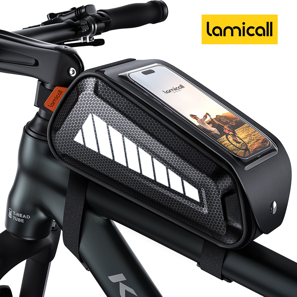 라미콜 1.8L 탑튜브 프레임 방수 스마트폰 터치 스카치 프레임백 로드 자전거 가방