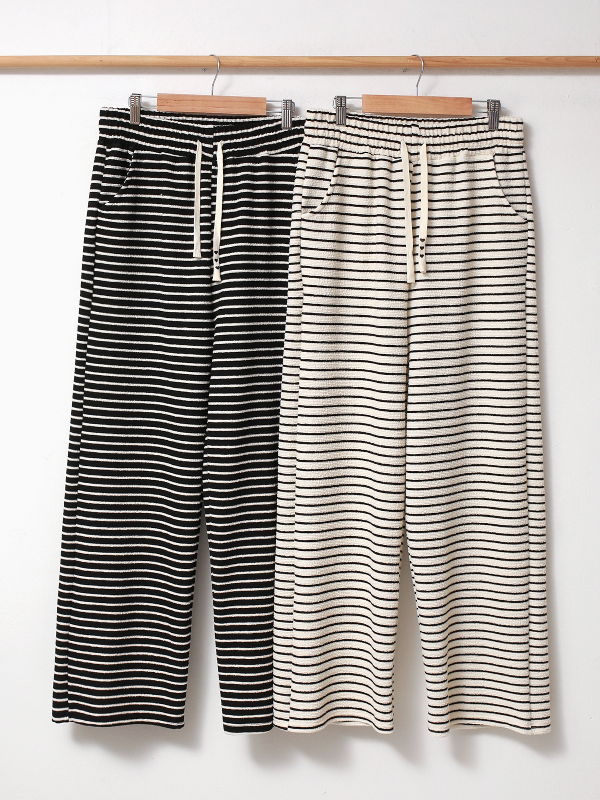 여성단가라밴딩스판통와이드팬츠 부클소프트통바지 - 상세 이미지 2