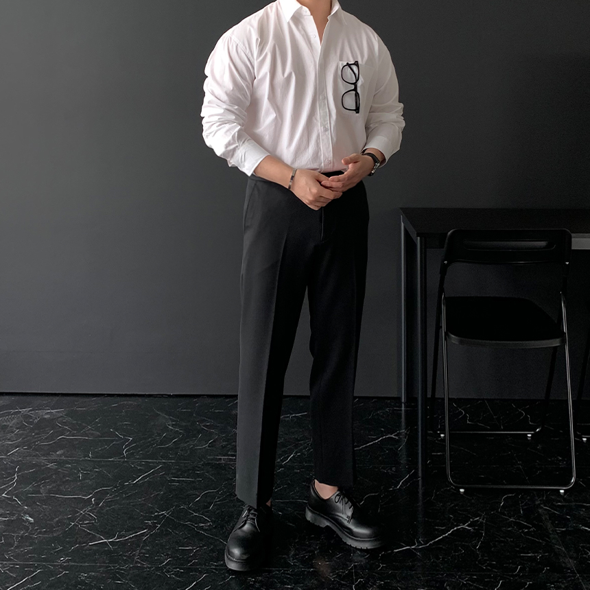 남자하늘색셔츠 소라색셔츠 빅 사이즈 오버핏셔츠 - 상세 이미지 2