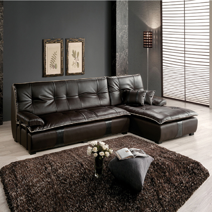 H9K 천연가죽PU 오리털 카우치소파