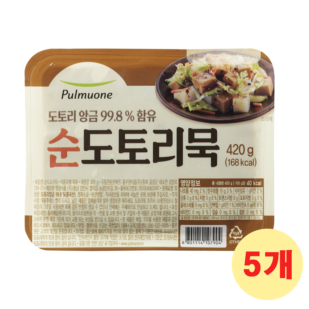 풀무원 생가득 순도토리묵 420g X 5개 별미요리 요리레시피