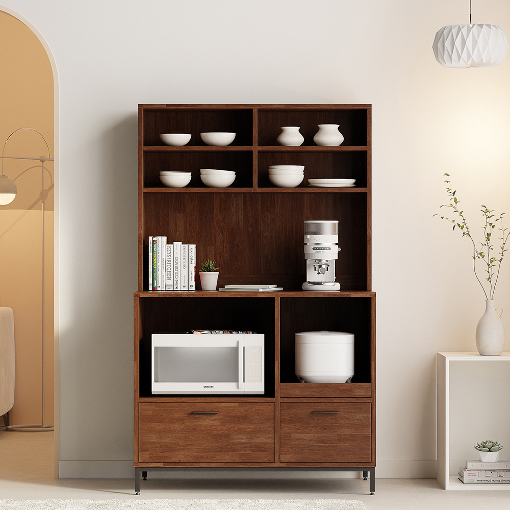 전자렌지수납장 1000 밥솥 다이 레일 선반 밥통 수납장