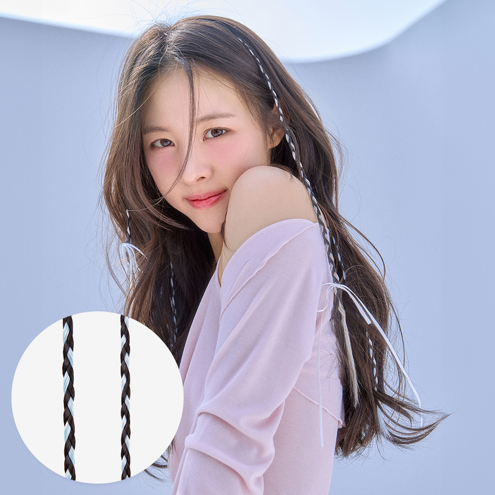 베이비 브레이드 헤어 피스 블레이드 땋은머리 가발 브릿지 투톤 똑딱이 컬러 - 상품 이미지