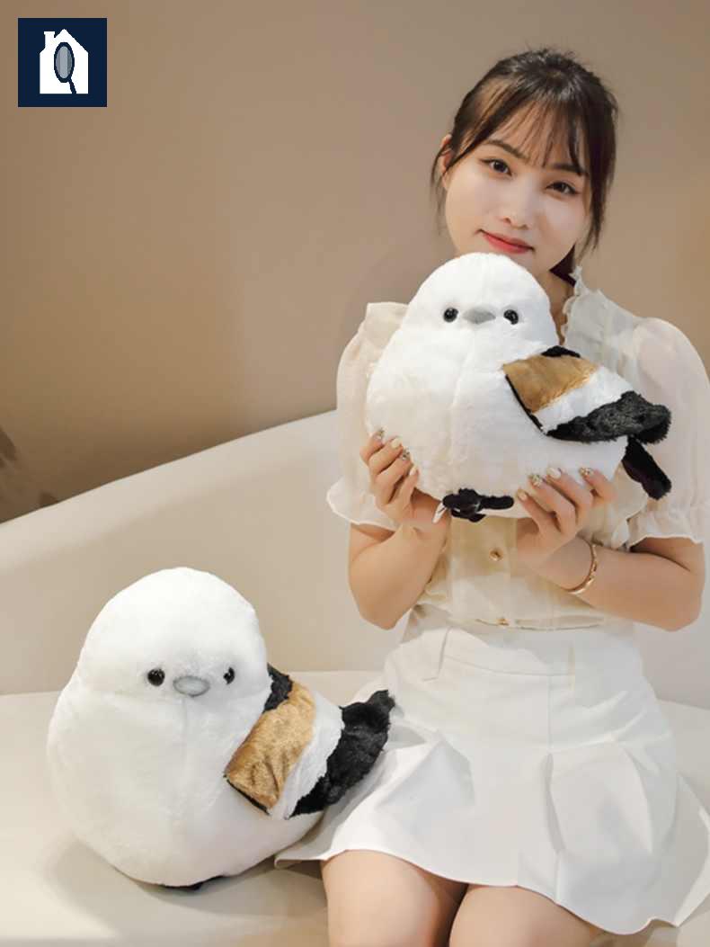 흰머리 오목눈이 귀여운 뱁새 애착인형 새인형 - 상세 이미지 4