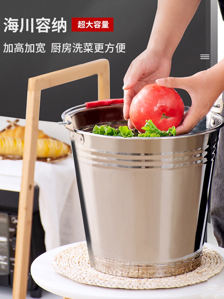 업소용 바케스 휴대용 대용량 가정용 스테인리스 다용도 22CM 5L - 상세 이미지 3